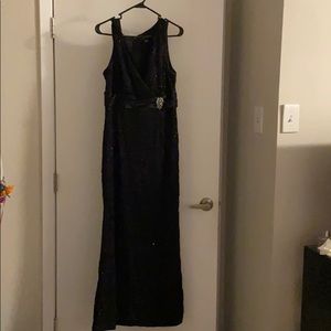 Floor length black gown